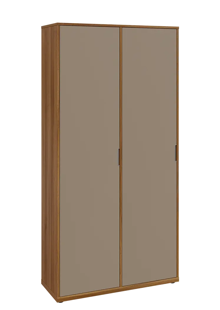 KSR6-81 L skříň šatní, 2x výsuvné ramínko, 2053x1022x400 mm, provedení levé, ořech světlý/latte